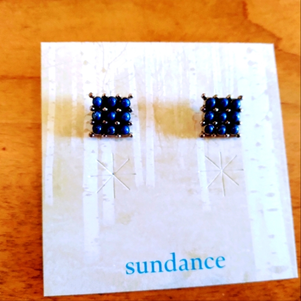 Sundance "Square Nine" lapis earrings